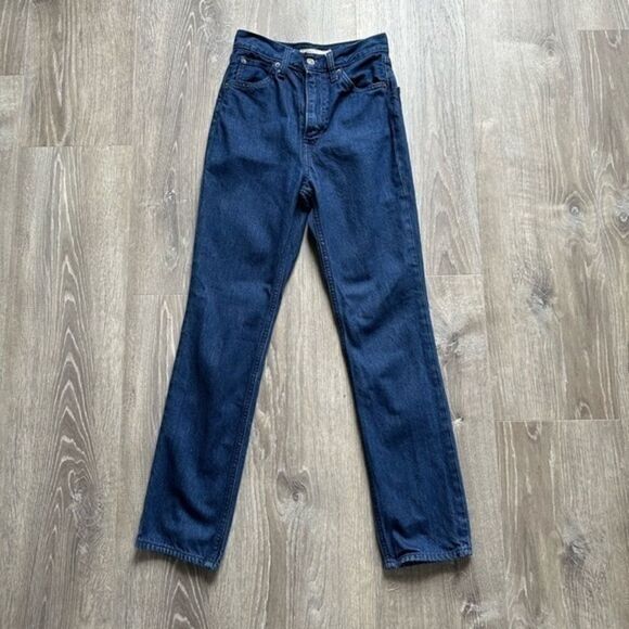 Levi’s Wellthread Vintage 70s High Slim Straight White Label BIG E Jeans Size 23 - Picture 1 of 8
